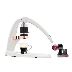 Flair Espresso Maker Signature With Pressure Gauge Kit - White