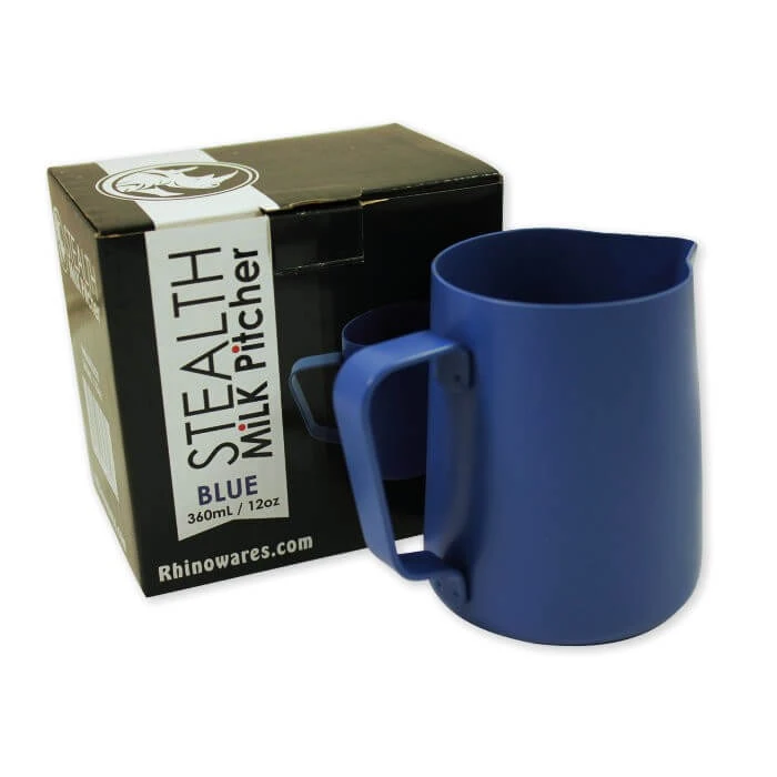 Rhinowares Stealth Milk Jug - 360ml/12oz - Blue 1 Rhinowares Stealth Milk Jug - 360ml/12oz - Blue